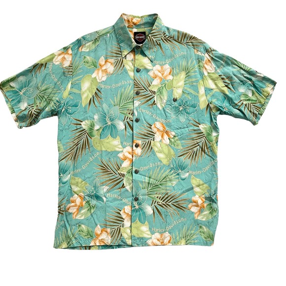 Harley-Davidson Other - Harley Davidson Tori Richard Hawaiian Print Viscose Short Sleeve Shirt Men Sz M